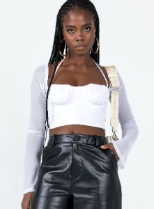 Capel Long Sleeve Top White sold by Princess Polly
