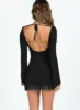 Lukea Long Sleeve Mini Dress Black Tall sold by Princess Polly