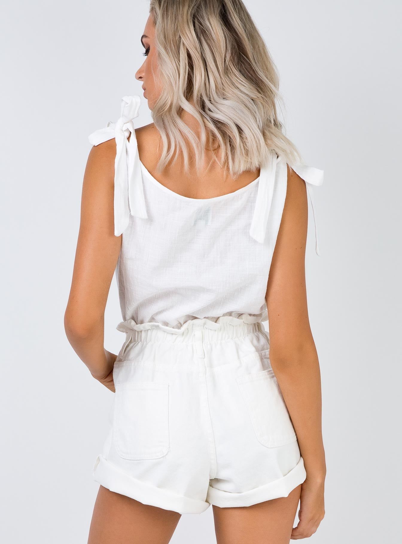 Shipwreck Paper Bag Denim Shorts White sold by Princess Polly product image thumbnail 5