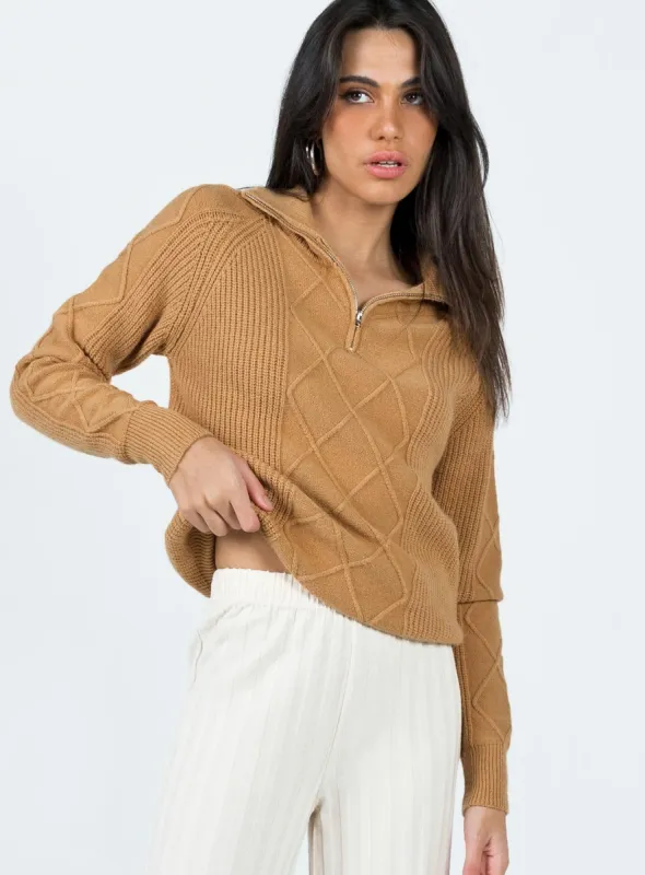 Richards Sweater Camel sold by Princess Polly