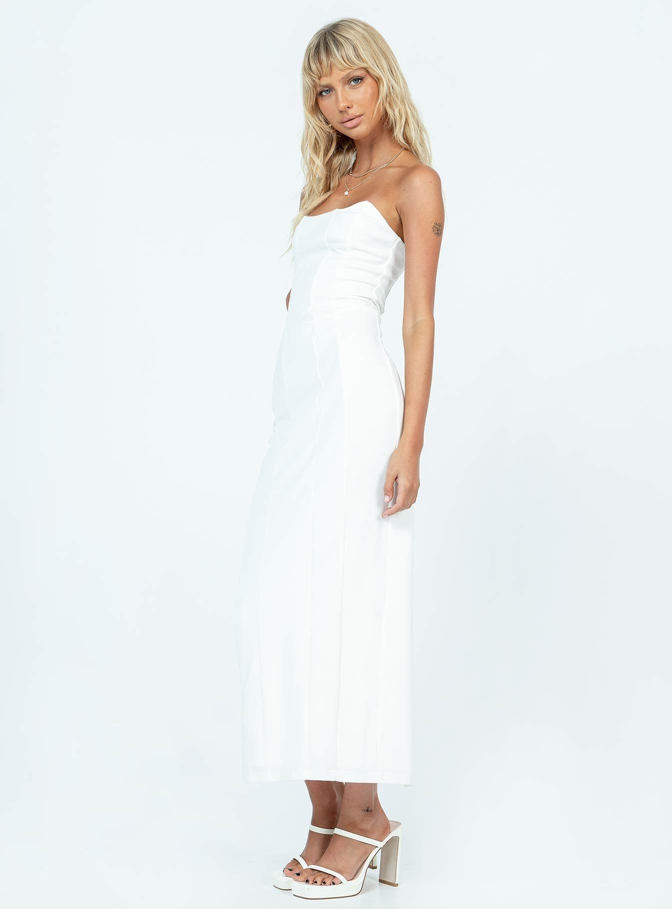 Tristan Midi Dress White sold by Princess Polly product image thumbnail 4
