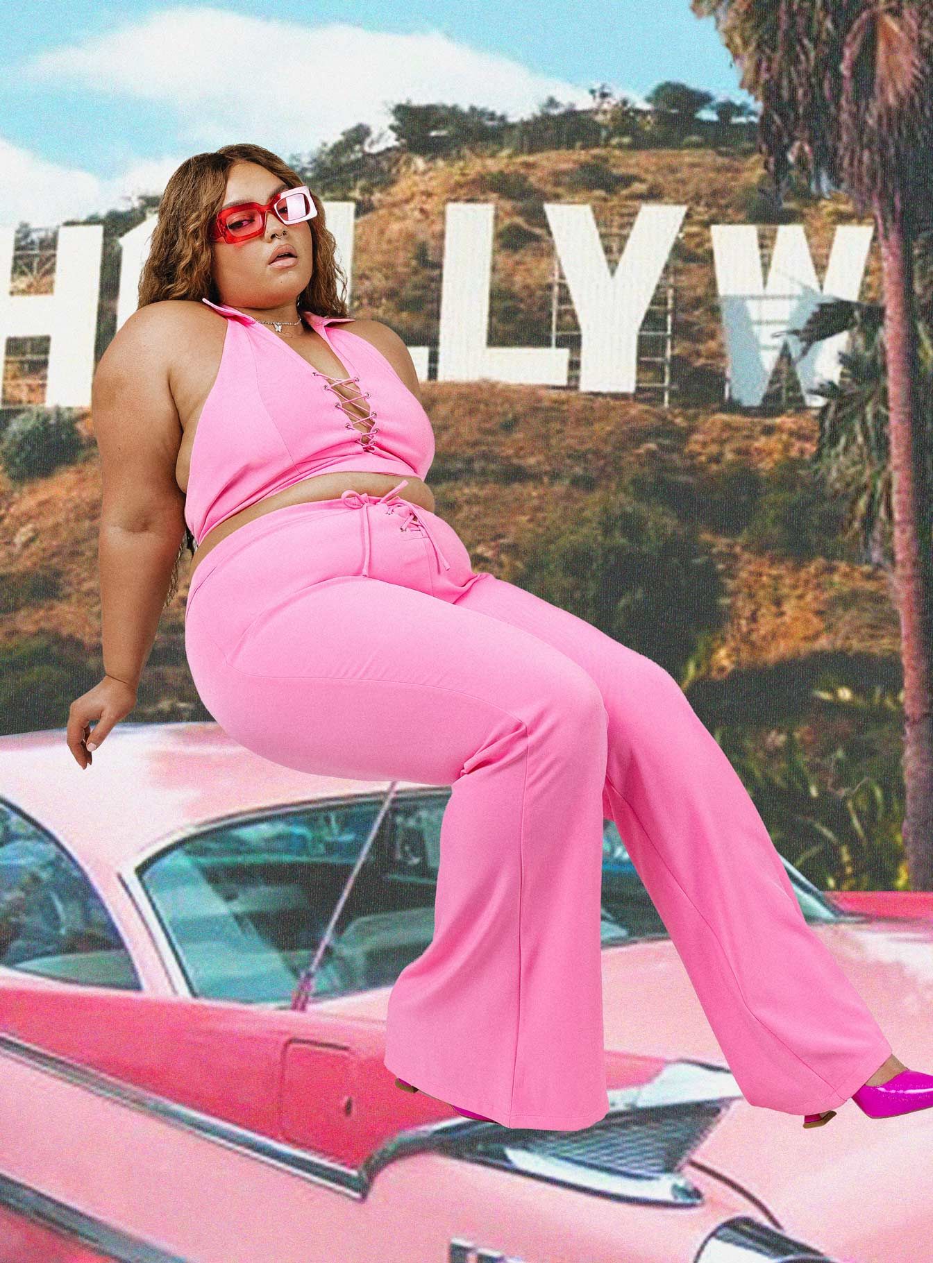 Marcia Flare Pant Pink Curve sold by Princess Polly product image thumbnail 4