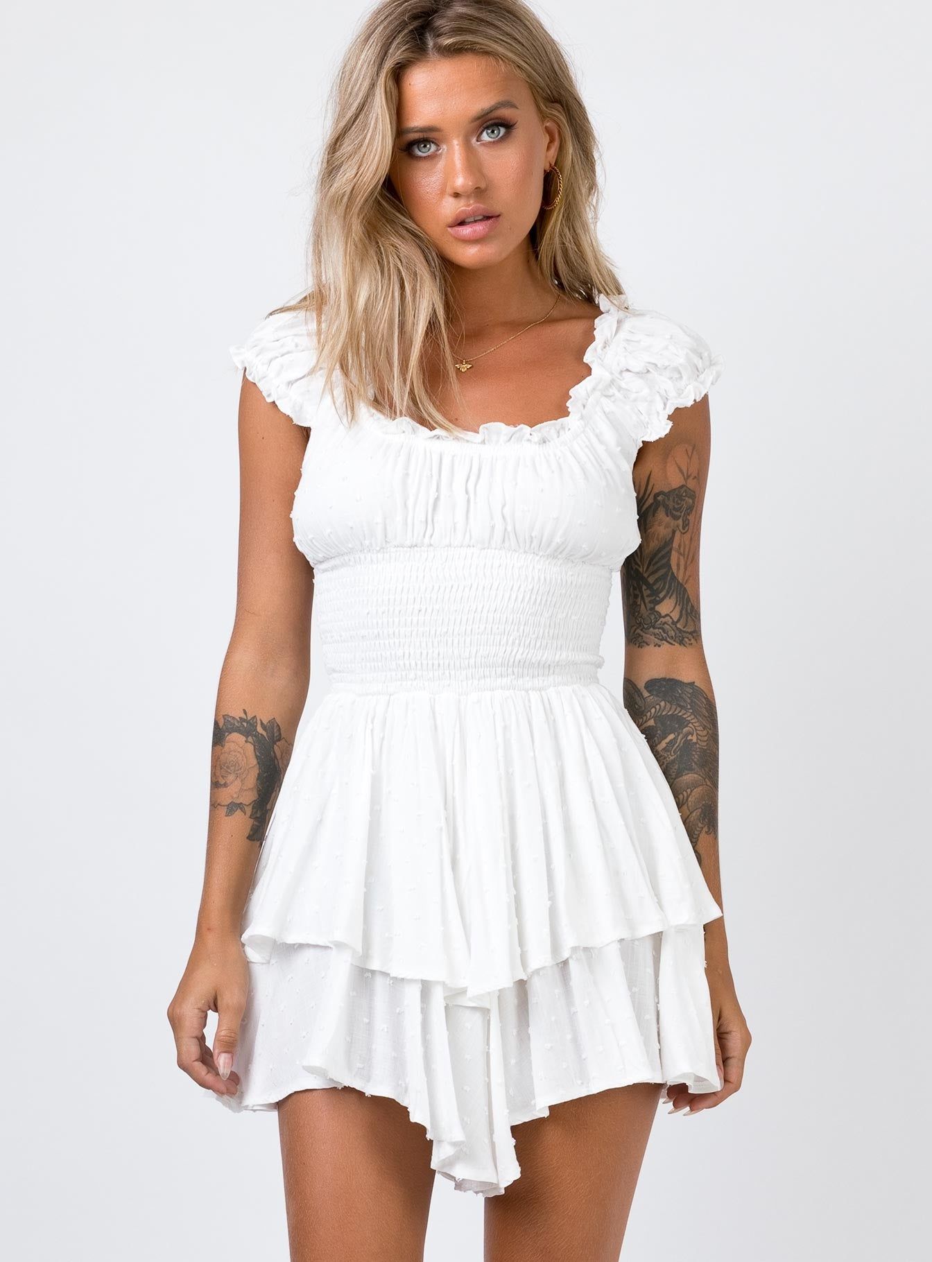 The Love Galore Playsuit White sold by Princess Polly product image thumbnail 3
