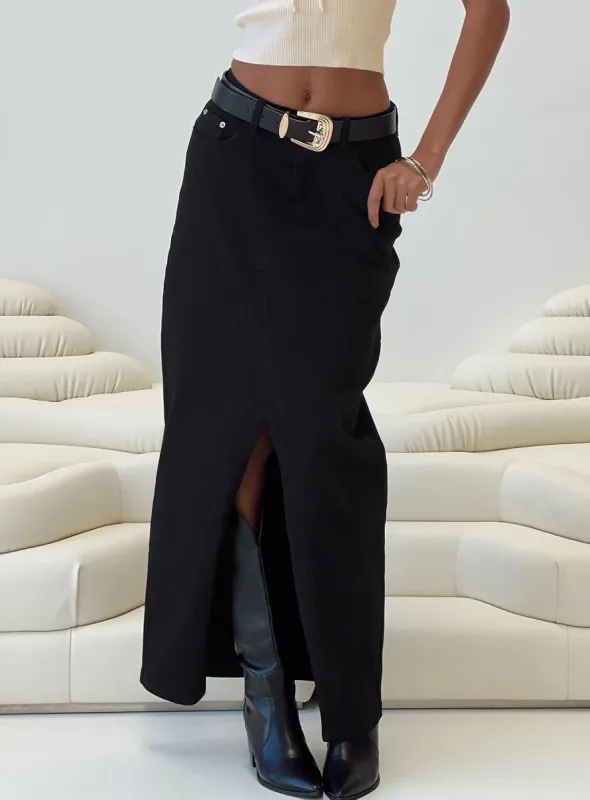 Batkins Maxi Skirt Black sold by Princess Polly