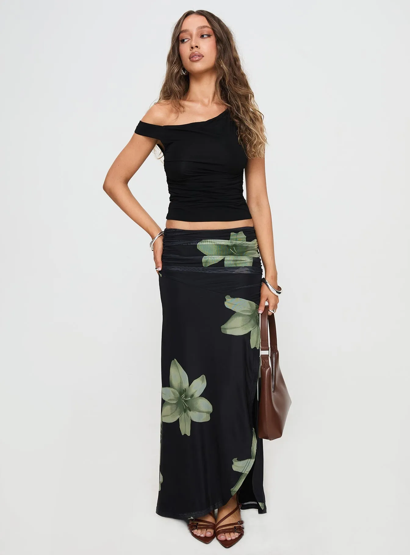 Cooperi Maxi Skirt Black Floral sold by Princess Polly product image thumbnail 2