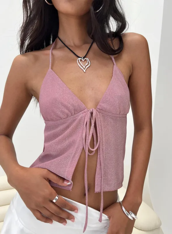 Chantria Top Pink Glitter sold by Princess Polly