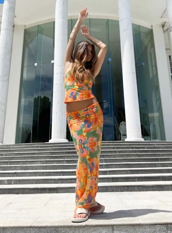 Hillcrest Floral Maxi Skirt Multi sold by Princess Polly