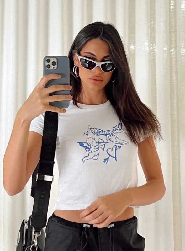 Organic Angels 222 Tee Ivory sold by Princess Polly