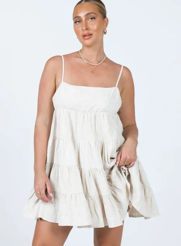 Kayda Mini Dress Beige sold by Princess Polly