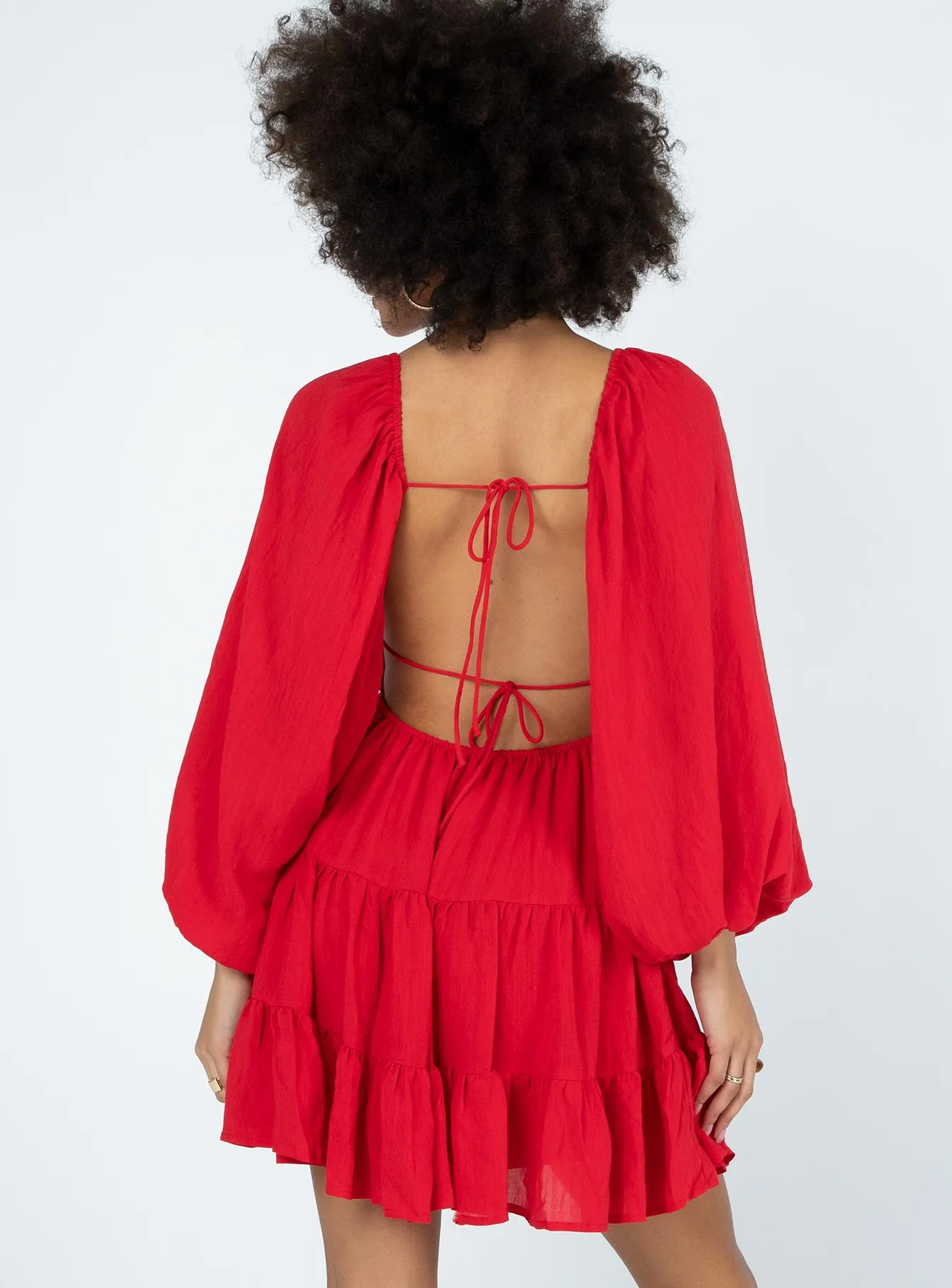 Danny Long Sleeve Mini Dress Red sold by Princess Polly product image thumbnail 5