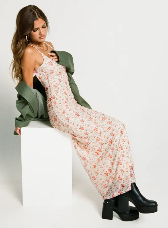 Knox Maxi Dress Beige Floral sold by Princess Polly