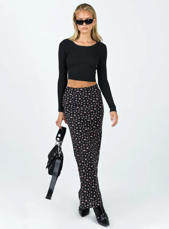 Sariah Maxi Skirt Black sold by Princess Polly
