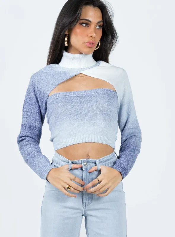 Taggart Two Piece Sweater Blue sold by Princess Polly