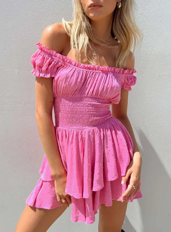 The Love Galore Romper Pink sold by Princess Polly