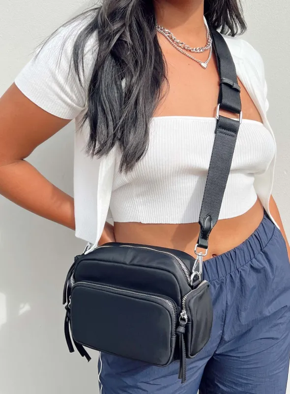 Lonnie Eco Nylon Crossbody Bag Black sold by Princess Polly