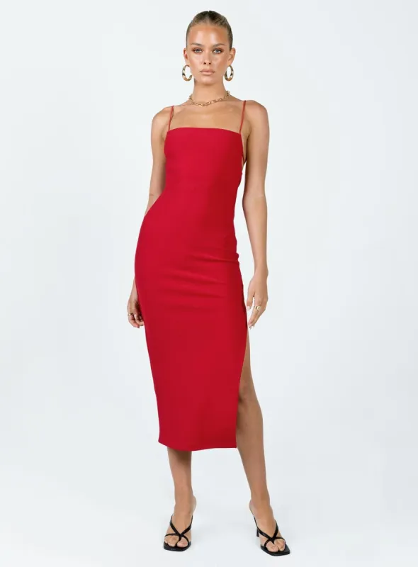 Anito Midi Dress Red sold by Princess Polly