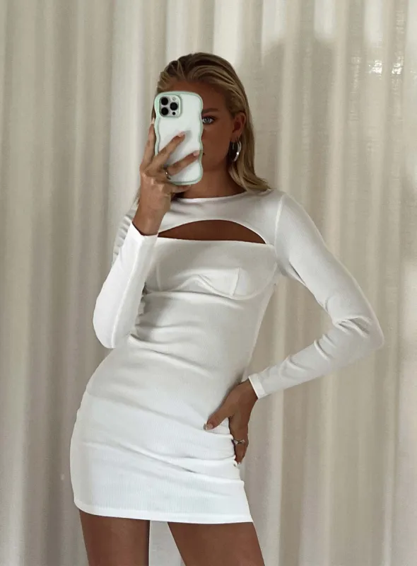 Alexander Mini Dress White sold by Princess Polly