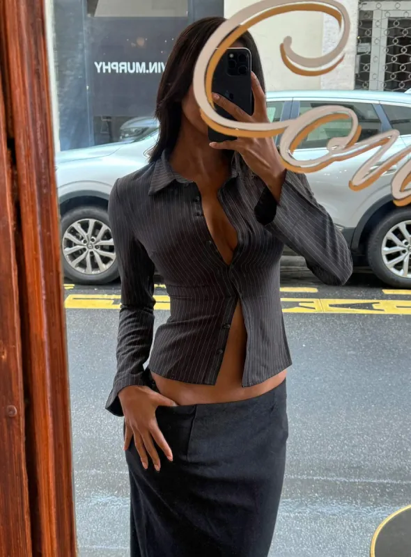 Anni Stripe Shirt Pinstripe sold by Princess Polly