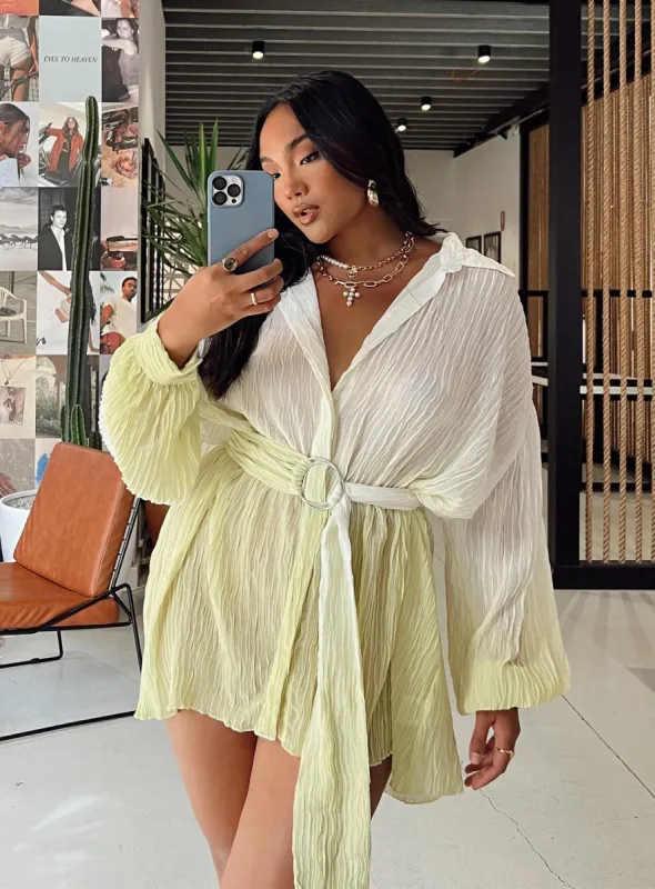 Tune In Shirt Dress Green sold by Princess Polly