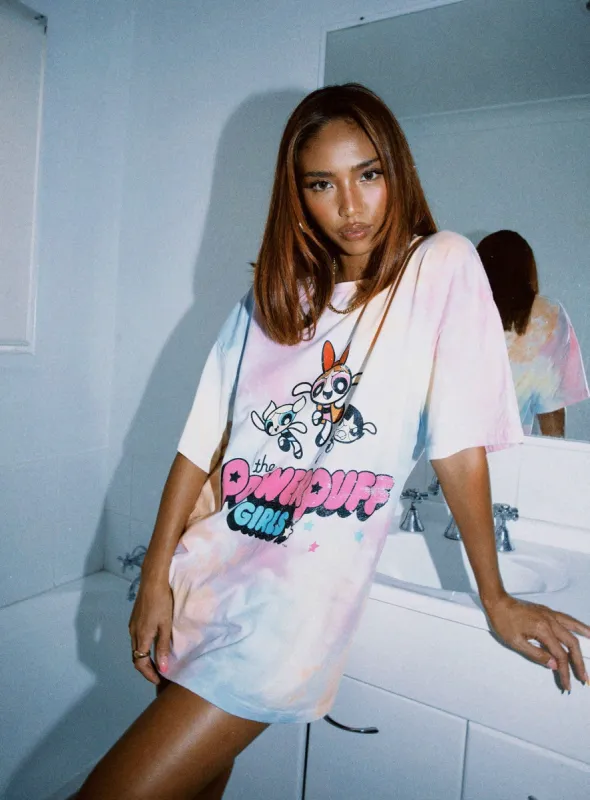Powerpuff Jump For Joy Tie Dye Tee White sold by Princess Polly