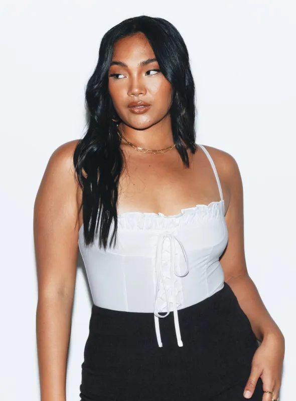 Tavez Bodysuit Ivory sold by Princess Polly
