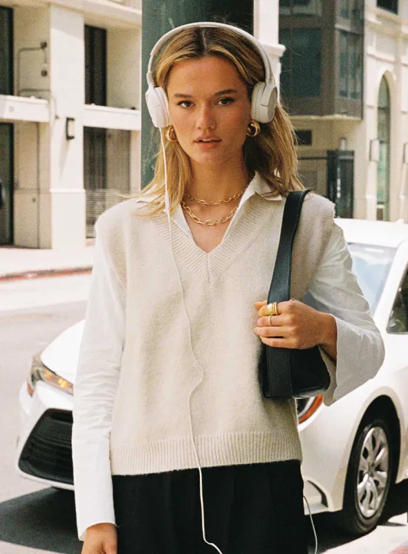 Lexie Sweater Vest Cream sold by Princess Polly