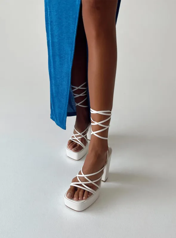 Amato Platform Heels White sold by Princess Polly