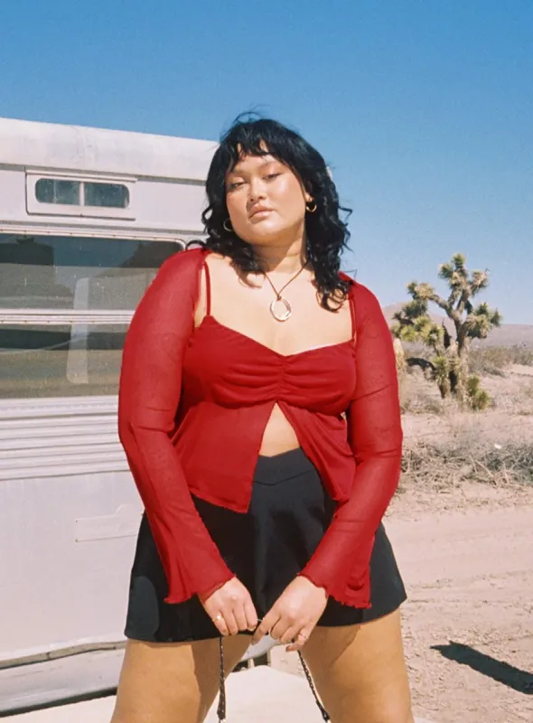 Tallah Two Piece Bolero Top Red Curve sold by Princess Polly