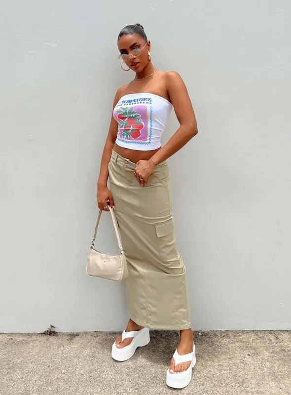 Minka Maxi Skirt Beige sold by Princess Polly