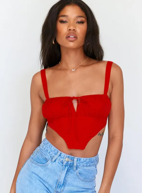 Hanna Top Red sold by Princess Polly
