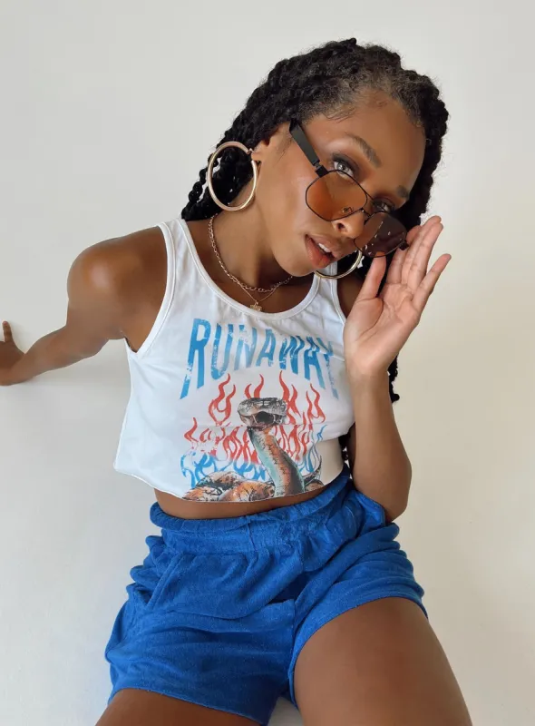 Runaway Graphic Tank Top White sold by Princess Polly