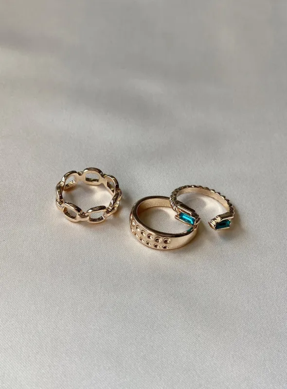 Tasha Ring Pack Gold sold by Princess Polly