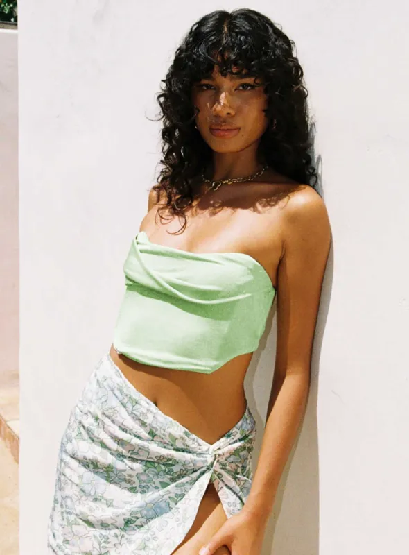 Tiya Strapless Top Green sold by Princess Polly