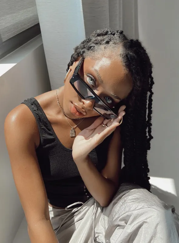 Hendrix Sunglasses Black made by Princess Polly