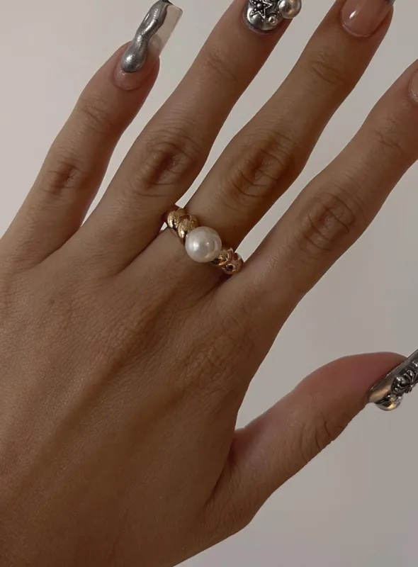 Zegler Pearl Ring Gold sold by Princess Polly
