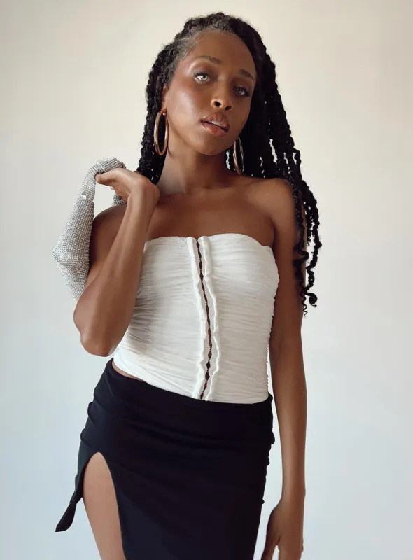 Geller Strapless Top White sold by Princess Polly