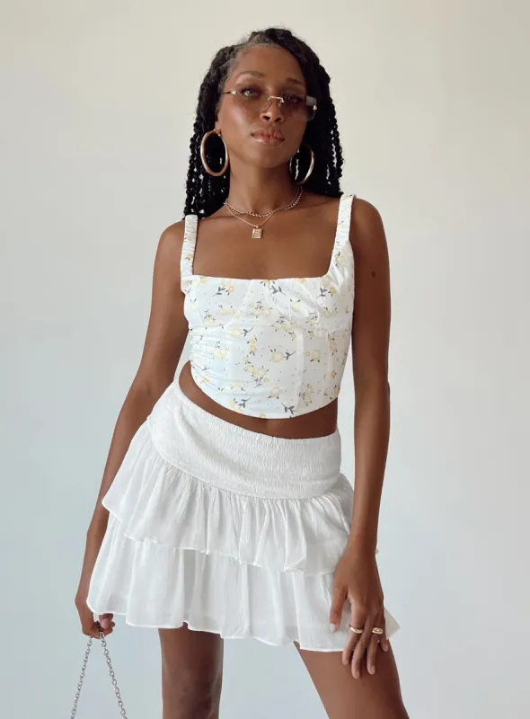 Willo Mini Skirt White sold by Princess Polly