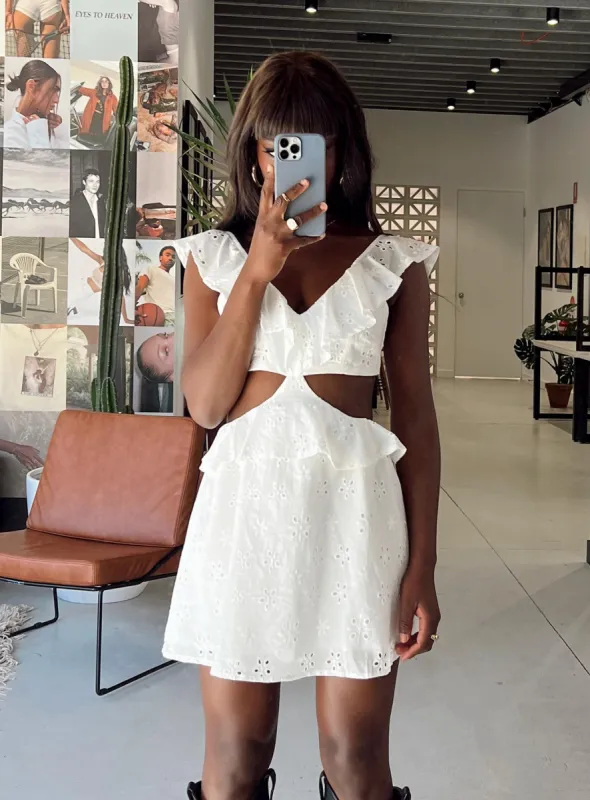 Wrenley Mini Dress White sold by Princess Polly