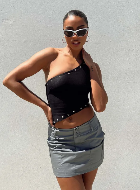 Jameson Mini Skirt Grey sold by Princess Polly