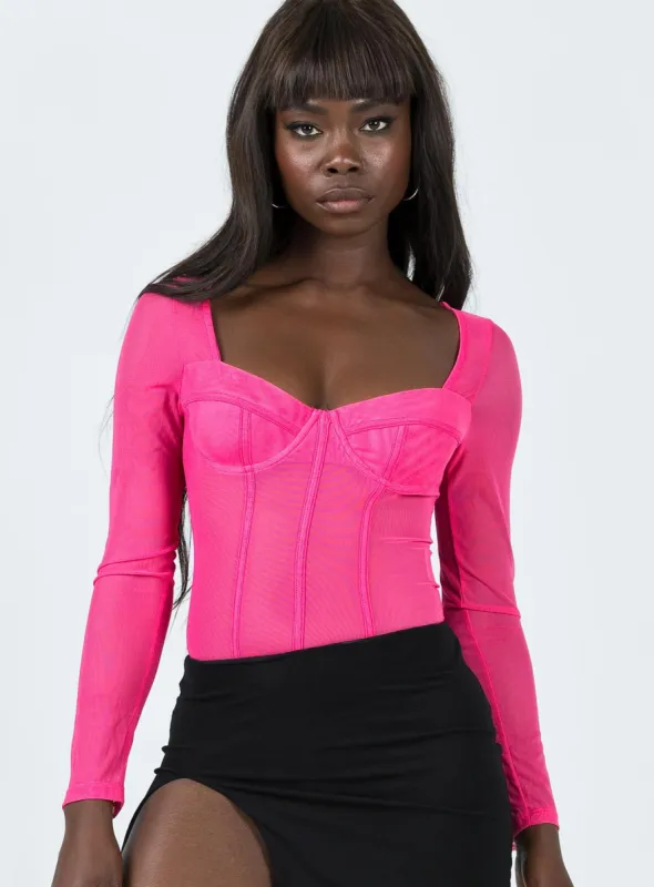 Leonie Bodysuit Pink sold by Princess Polly