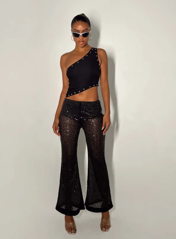 Andersen Sheer Flare Black sold by Princess Polly