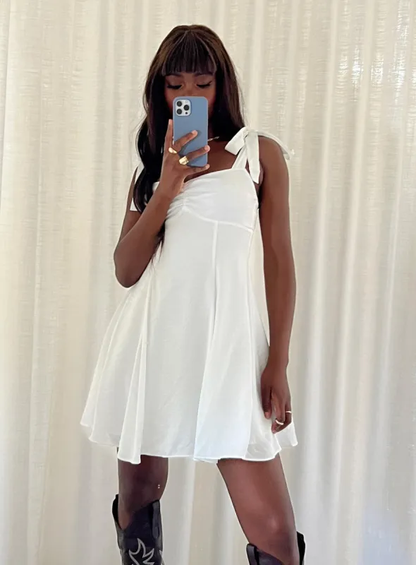 Kinley Mini Dress White sold by Princess Polly