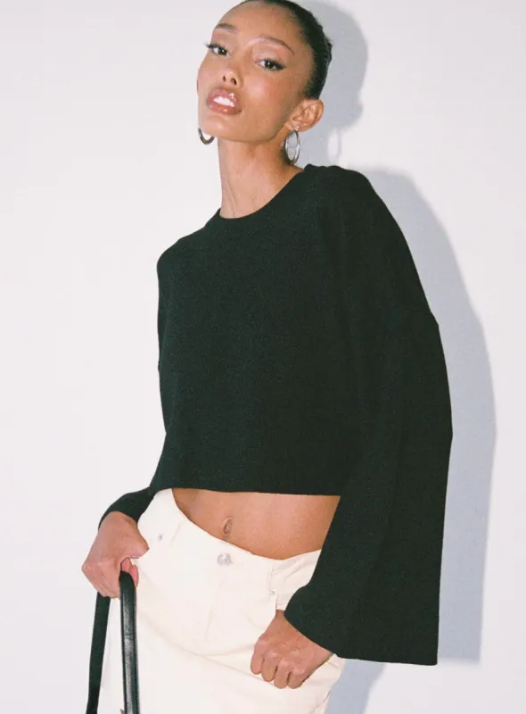 Girl Soldier Cropped Sweater Black sold by Princess Polly