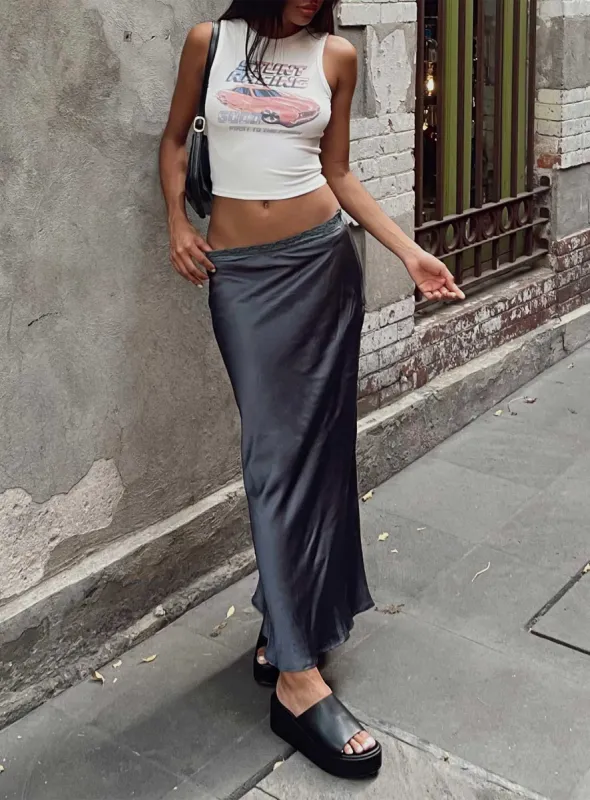 The Charmaine Maxi Skirt Slate sold by Princess Polly