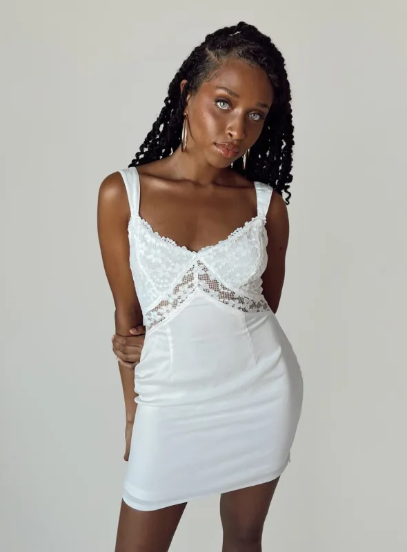 Jeroma Mini Dress White sold by Princess Polly