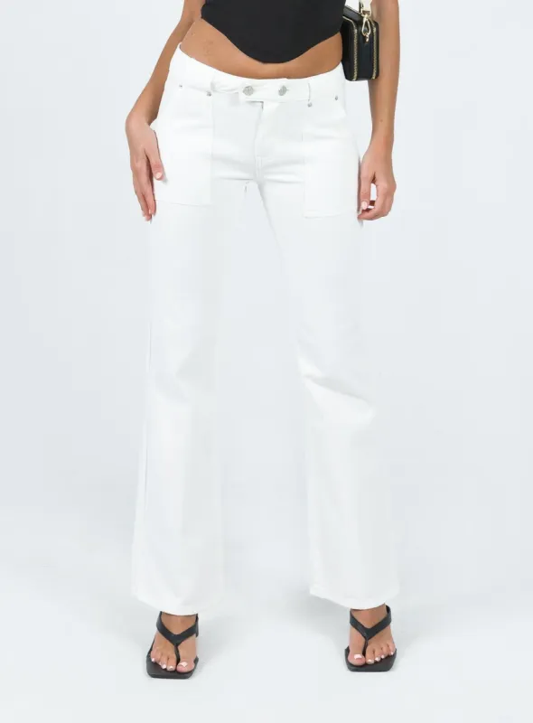 Corso Low Rise Jeans White sold by Princess Polly