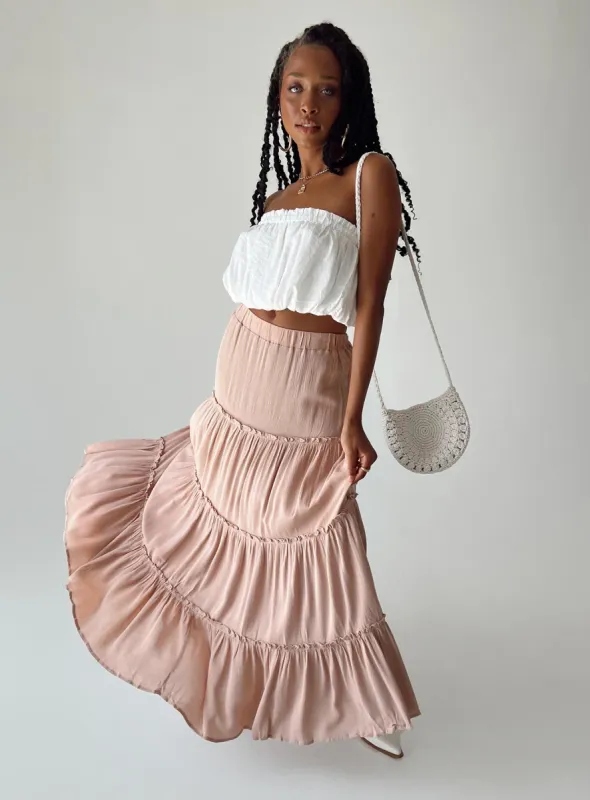 Miriah Maxi Skirt Beige sold by Princess Polly