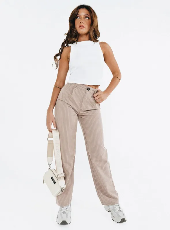 Titius Pants Beige Petite sold by Princess Polly