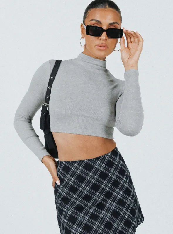 Nicola Long Sleeve Top Grey sold by Princess Polly