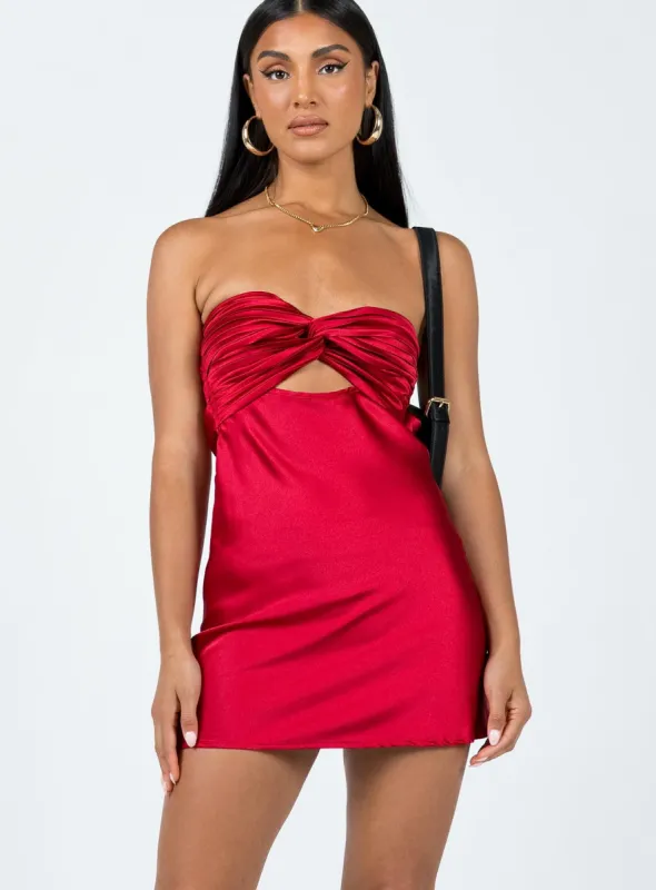 Shellie Mini Dress Red sold by Princess Polly